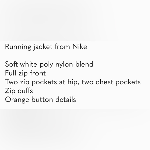 Nike Soft White Running Jacket - Picture 8 of 9